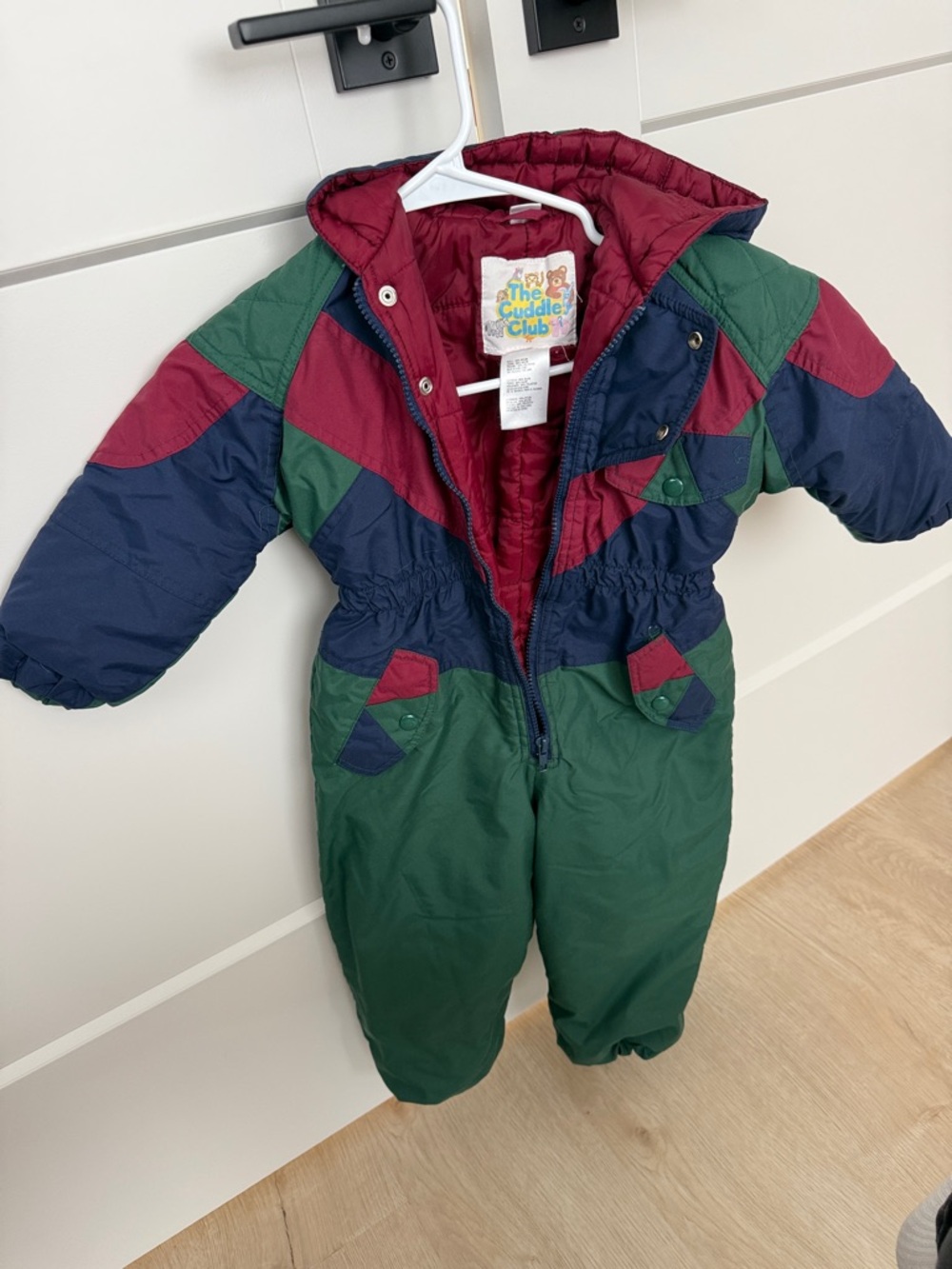 Vintage Kids' Colorblock Snowsuit - Green/Navy/Burgundy